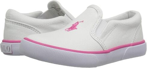POLO RALPH LAUREN Kids Girl's BAL Harbour II Sneaker, White, 12 Medium US Little Kid in Saudi Arabia