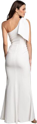 Dress the Population Women's Georgina Asymmetrical Bow Neckline Bodycon Midi Dress in Saudi Arabia