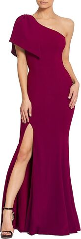 Dress the Population Women's Georgina Asymmetrical Bow Neckline Bodycon Midi Dress in Saudi Arabia