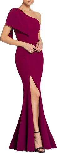 Dress the Population Women's Georgina Asymmetrical Bow Neckline Bodycon Midi Dress in Saudi Arabia