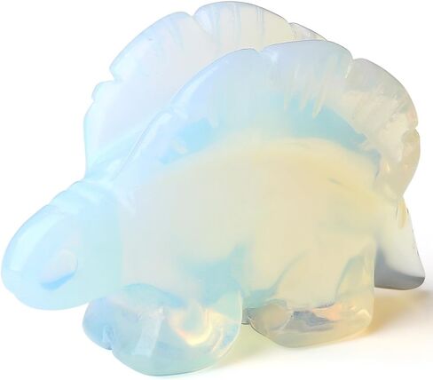 QINJIEJIE 2" Lepidolite Stegosaurus Crystal Decor Stone Figurines Cretaceous Dinosaur Gemstones Statue Hand Carved Reiki Gem Healing Pocket Sculpture Office Home Purple Decoration Gifts in Saudi Arabia