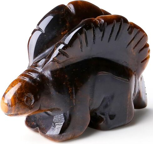 QINJIEJIE 2" Lepidolite Stegosaurus Crystal Decor Stone Figurines Cretaceous Dinosaur Gemstones Statue Hand Carved Reiki Gem Healing Pocket Sculpture Office Home Purple Decoration Gifts in Saudi Arabia