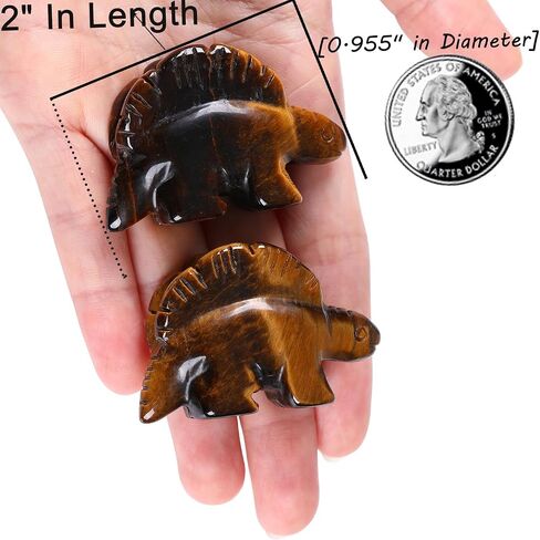 QINJIEJIE 2" Lepidolite Stegosaurus Crystal Decor Stone Figurines Cretaceous Dinosaur Gemstones Statue Hand Carved Reiki Gem Healing Pocket Sculpture Office Home Purple Decoration Gifts in Saudi Arabia