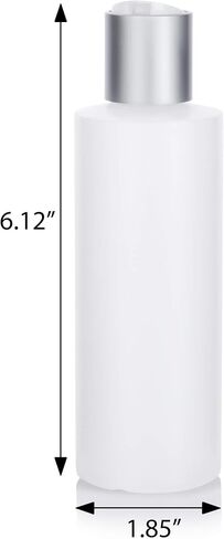 JUVITUS 6 oz Clear Natural Refillable Plastic Squeeze Bottle with Silver Disc Cap (3 Pack) in Saudi Arabia