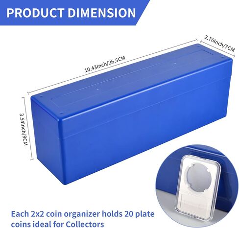 4 قطع 2 × 2 صندوق تخزين العملات المعدنية، صندوق تخزين العملات المعدنية، صناديق تخزين العملات المعدنية لهواة جمع العملات المعدنية، صندوق تخزين العملات المعدنية البلاستيكي ذو صف واحد لجمع العملات المعدنية المكتبية والمنزلية ومستلزمات البنك in Kuwait