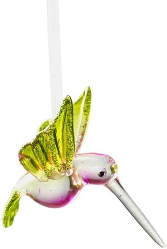 Hummingbird Christmas Ornaments with Glitter Accents - Set of 3 - Handblown XmasOrnaments - Holiday Decorations Gift for Bird Lover in Saudi Arabia