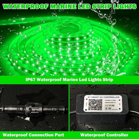 50FT Waterproof Marine LED Strip Lights with Remote, Pontoon Boat Lights App Control, 12V Interior LED Blue Strip Lights for Boat, Night Fishing Lighting for Kayaks, Jon Boats, Decks and Bass boat in Saudi Arabia