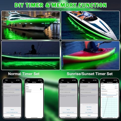 50FT Waterproof Marine LED Strip Lights with Remote, Pontoon Boat Lights App Control, 12V Interior LED Blue Strip Lights for Boat, Night Fishing Lighting for Kayaks, Jon Boats, Decks and Bass boat in Saudi Arabia