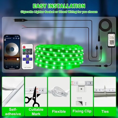 50FT Waterproof Marine LED Strip Lights with Remote, Pontoon Boat Lights App Control, 12V Interior LED Blue Strip Lights for Boat, Night Fishing Lighting for Kayaks, Jon Boats, Decks and Bass boat in Saudi Arabia