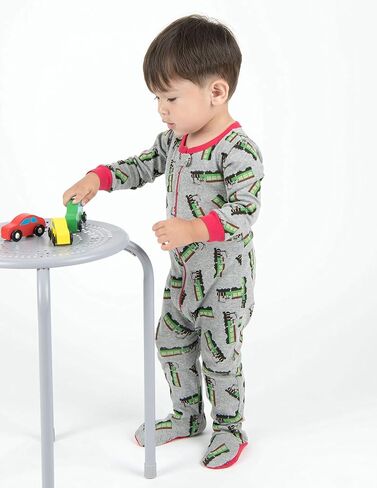 بيجامة ليفريت للأطفال الصغار بأقدام نوم 100% قطن للأطفال والرضع على شكل بومة (6 أشهر - 5 طفل صغير) (12-18 شهرًا، قطار) in Kuwait