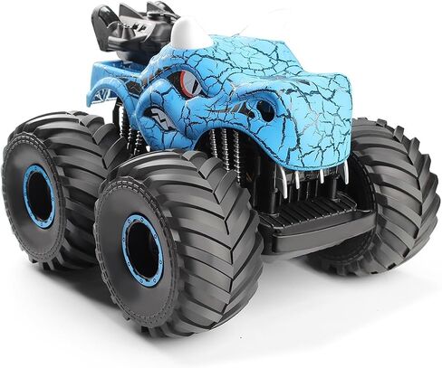Threeking 1:18 ديناصور RC سيارة التحكم عن بعد سيارات شاحنات لعبة 4WD ألعاب السيارات على الطرق الوعرة مع أضواء رذاذ مناسبة لجميع هدايا التضاريس للأولاد / الفتيات الذين تتراوح أعمارهم بين 6 فما فوق الأزرق in Kuwait