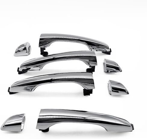 82651F2010 مقبض الباب الخارجي مناسب لشركة Hyundai Elantra 2017 2018 2019 2020 مقابض الأبواب الخارجية من الكروم استبدال 82652F2020 82651-F2010 مقابض أمامية خلفية يسار يمين 4 عبوات in Kuwait