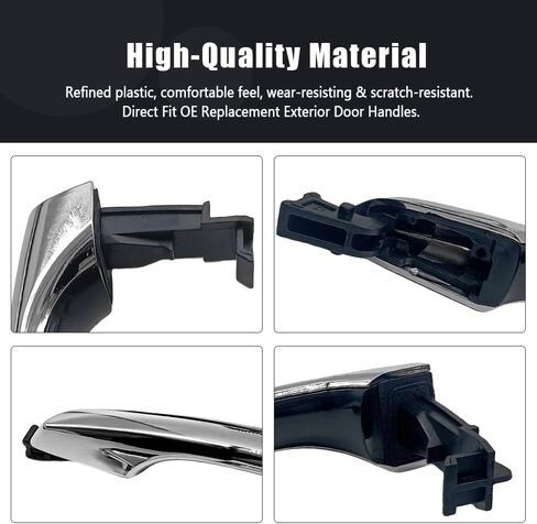 82651F2010 مقبض الباب الخارجي مناسب لشركة Hyundai Elantra 2017 2018 2019 2020 مقابض الأبواب الخارجية من الكروم استبدال 82652F2020 82651-F2010 مقابض أمامية خلفية يسار يمين 4 عبوات in Kuwait