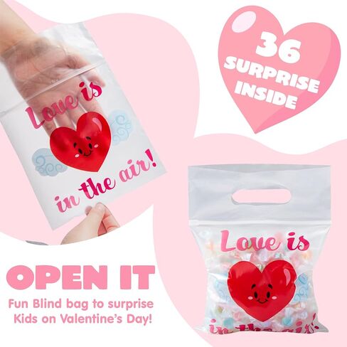 JOYIN 36 Pcs Valentine's Day Cellophane Gift Bag, Candy Bag with 6 Valentine’s Themed Designs for Kids Party Favor, Classroom Exchange Prizes,Valentine’s Goody Bag in Saudi Arabia