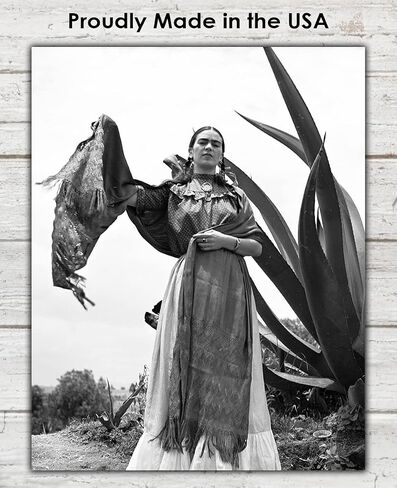 Vintage Frida Kahlo and an Agave Plant Wall Art Print: 8x10 Unframed Wall Poster for Home, Office, Dorm, Bedroom, Studio & Man Cave Room Decor - Chic Home Decor & Creative Housewarming Gift Idea in Kuwait