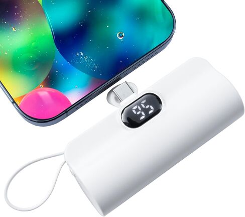 Mini power bank 5500mAh Portable Power Bank,Dual USB-C ports Cell Phone Power Charger, LCD LED Display Battery Compatible with iPhone17/16/15 plus/15 pro/15 pro Max/Android phone/Samsung/Moto/LG etc in Saudi Arabia