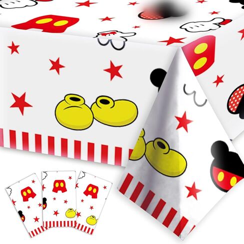 2pcs Cartoon Plastic Disposable Tablecloths 87x51 Inches Table Cover Kids Boys Birthday Party Table Decors Baby Shower Infans Toddles 1-3 Decoration Supplies in Saudi Arabia
