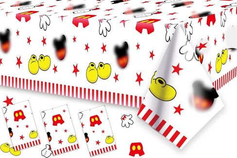2pcs Cartoon Plastic Disposable Tablecloths 87x51 Inches Table Cover Kids Boys Birthday Party Table Decors Baby Shower Infans Toddles 1-3 Decoration Supplies in Saudi Arabia