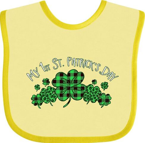 inktastic My 1st St. Patrick's Day with Plaid Shamrocks Baby Bib in Saudi Arabia