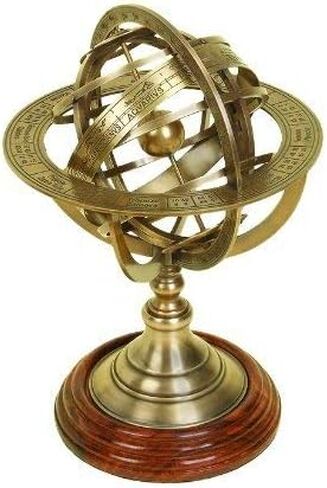 6" Brass Armillary Sphere Globe Clock Spherical Astrolabe Vintage Compass - Nautical Decor in Saudi Arabia