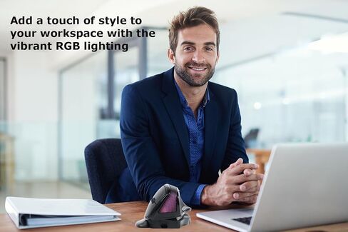 Wireless Mouse Large Ergonomic Vertical Angle Adjustable Ergo Upright Carpal Tunnel Right Hand 6 buttons USB Optical Cordless Mice for PC Laptop Computer Macbook,3600 DPI,Removable Palm Rest,RGB Light in Saudi Arabia