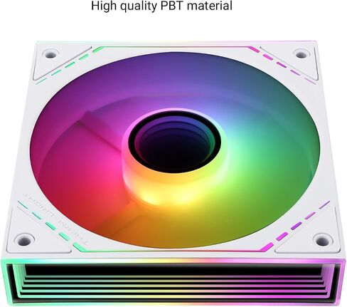 Thermalright TL-M12W-S مروحة وحدة المعالجة المركزية 120 مم مروحة تبريد ARGB، موصل PWM 4pin مروحة كمبيوتر صامتة مع محمل S-FDB، مروحة تبريد سطح المكتب لها تأثير ضوء مرآة ARGB جانبي (TL-M12W-S) in Saudi Arabia