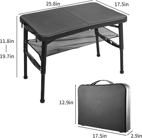 طاولة قابلة للطي صغيرة من Deer's Life مع شبكة، طاولة بطاقات، 4 أقدام، طاولة سرير للعمل، طاولات تخييم محمولة للشواء في الهواء الطلق والنزهات على الشاطئ in Kuwait
