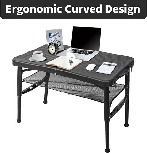 طاولة قابلة للطي صغيرة من Deer's Life مع شبكة، طاولة بطاقات، 4 أقدام، طاولة سرير للعمل، طاولات تخييم محمولة للشواء في الهواء الطلق والنزهات على الشاطئ in Kuwait