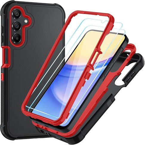 Galaxy A14 5G Phone Case with HD Screen Protector Heavy Duty [3 Layer] Hybrid Shock Proof Protective Rugged Bumper PC and TPU Cover Case for Samsung Galaxy A14 5G/4G Phone in Saudi Arabia