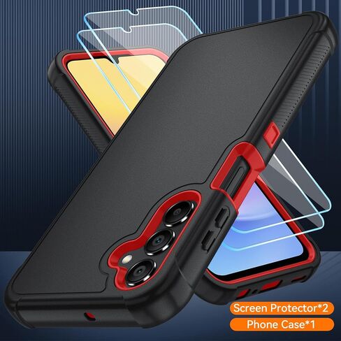 Galaxy A14 5G Phone Case with HD Screen Protector Heavy Duty [3 Layer] Hybrid Shock Proof Protective Rugged Bumper PC and TPU Cover Case for Samsung Galaxy A14 5G/4G Phone in Saudi Arabia