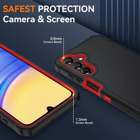 Galaxy A14 5G Phone Case with HD Screen Protector Heavy Duty [3 Layer] Hybrid Shock Proof Protective Rugged Bumper PC and TPU Cover Case for Samsung Galaxy A14 5G/4G Phone in Saudi Arabia