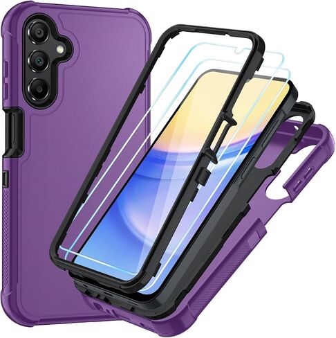 Galaxy A14 5G Phone Case with HD Screen Protector Heavy Duty [3 Layer] Hybrid Shock Proof Protective Rugged Bumper PC and TPU Cover Case for Samsung Galaxy A14 5G/4G Phone in Saudi Arabia