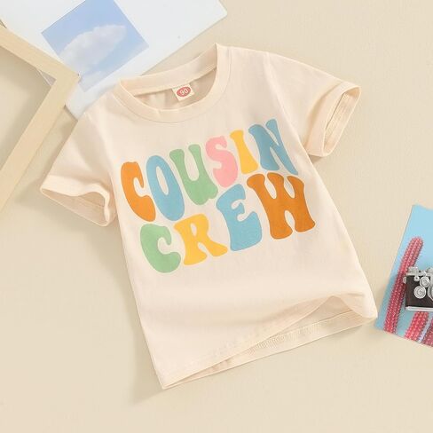 قمصان Cousin Crew للأطفال البنات والأولاد بذلة رومبير سويت شيرت Sister Brother Cousin Crew ملابس متطابقة ملابس الخريف (Z بيج، 18-24 شهرًا) in Saudi Arabia
