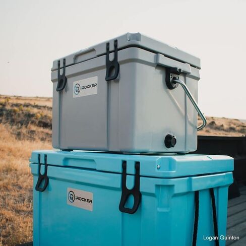 iROCKER 25L Roto-Molded Cooler, Heavy Duty Ice Box Equipped with Quick Drain Water Release Valve, 18" x 14" x 13" in Saudi Arabia