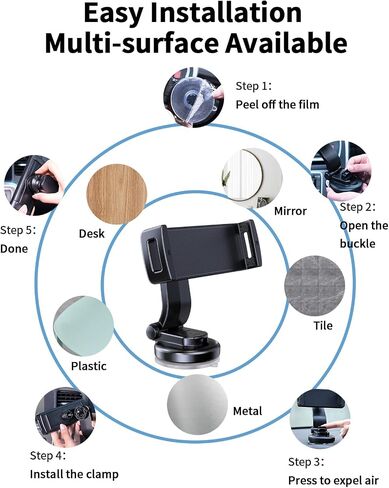Car Phone Mount for Samsung Galaxy Z Fold 6 5 4 3 - Tablet Holder for Car Air Vent Dashboard Handsfree, 360° Rotatable Fit for iPad Mini 6 iPad Pro iPad Air Pixel Fold and More 4-12.9" Device in Saudi Arabia