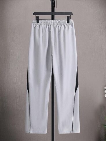 OYOANGLE Men's Colorblock Drawstring Waist Wide Leg Baggy Streetwear Pants Trousers in Saudi Arabia
