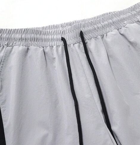 OYOANGLE Men's Colorblock Drawstring Waist Wide Leg Baggy Streetwear Pants Trousers in Saudi Arabia