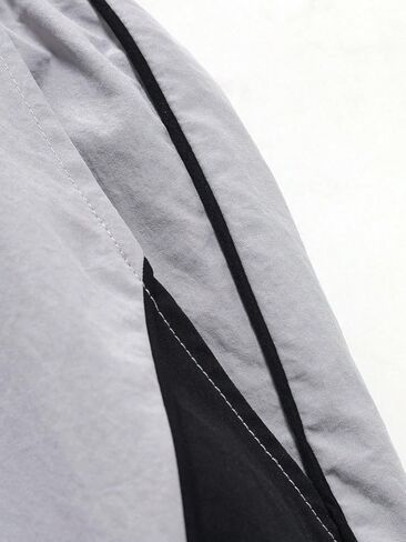 OYOANGLE Men's Colorblock Drawstring Waist Wide Leg Baggy Streetwear Pants Trousers in Saudi Arabia