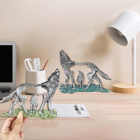 Wolf Resin Molds Howling Wolf Resin Mold Double Wolf Standing Silicone Mold Wall Decor with Lawn Animal Statue for DIY Wall Hanging Window Door Decor in Saudi Arabia