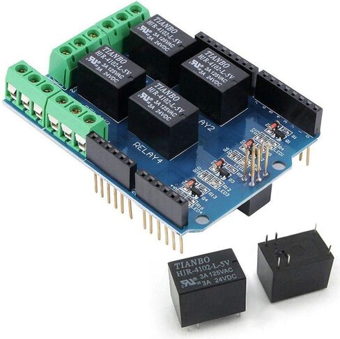 4 Channel 5v Relay Shield Module for Arduino UNO R3 Relay Shield Interface 4 Four Channel for PIC AVR DSP ARM MCU Arduino UNO R3 in Saudi Arabia