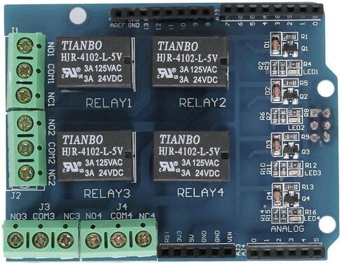 4 Channel 5v Relay Shield Module for Arduino UNO R3 Relay Shield Interface 4 Four Channel for PIC AVR DSP ARM MCU Arduino UNO R3 in Saudi Arabia