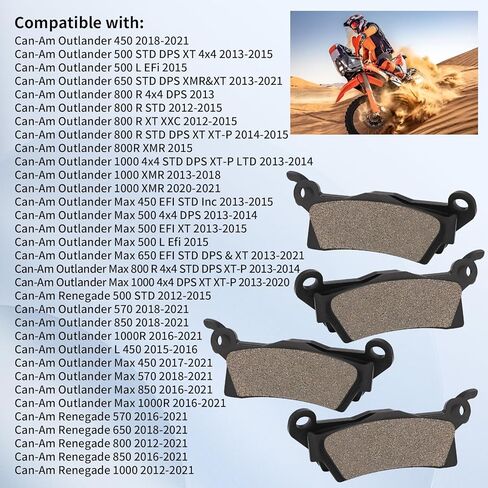 مكابح أمامية وخلفية لـ Can-Am Outlander 450 500 570 650 800R 850 1000 EFI XT XTP XMR DPS T3 G2 STD Max 2013-2021; المتمرد 500 570 650 800 850 1000 2012-2021 #705601014 705601015 in Kuwait
