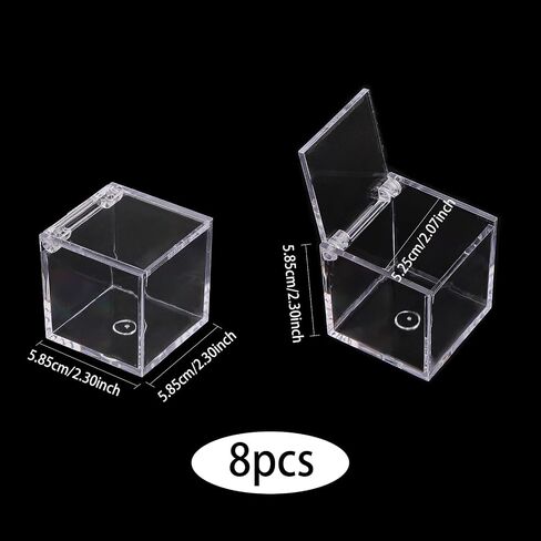 CHGCRAFT 12Pcs Acrylic Single Ball Display Case Transparent Holder with Flip Cover Cube Display Box for Ball Collectibles, Inner Size 44x44mm in Saudi Arabia