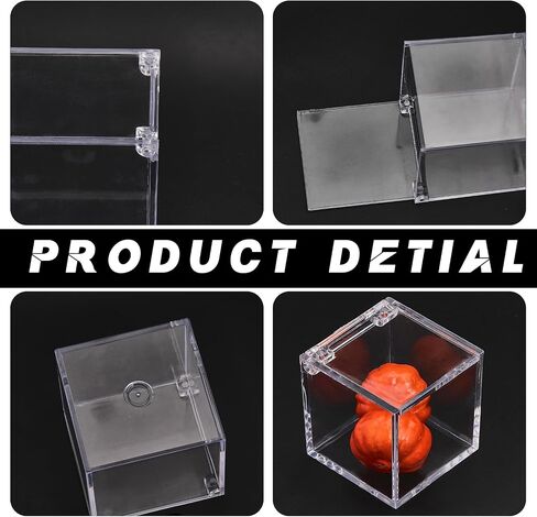 CHGCRAFT 12Pcs Acrylic Single Ball Display Case Transparent Holder with Flip Cover Cube Display Box for Ball Collectibles, Inner Size 44x44mm in Saudi Arabia