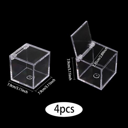 CHGCRAFT 12Pcs Acrylic Single Ball Display Case Transparent Holder with Flip Cover Cube Display Box for Ball Collectibles, Inner Size 44x44mm in Saudi Arabia