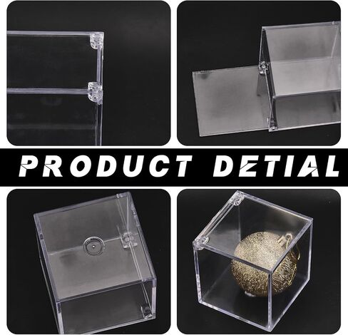CHGCRAFT 12Pcs Acrylic Single Ball Display Case Transparent Holder with Flip Cover Cube Display Box for Ball Collectibles, Inner Size 44x44mm in Saudi Arabia