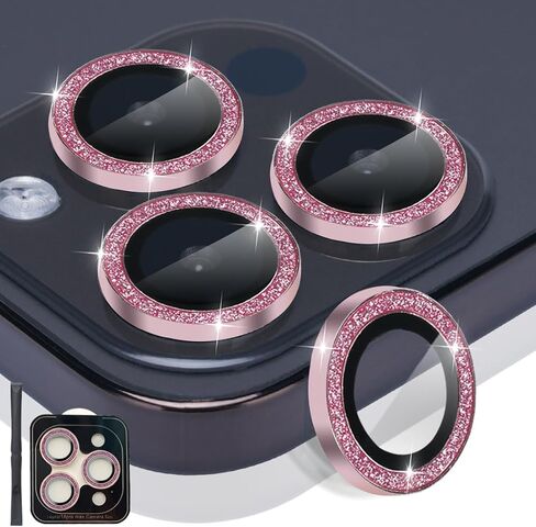 Camera Lens Protector for iPhone 14 Pro & iPhone 14 Pro Max, Tempered Glass Lens Protector Aluminum Alloy Ring Camera Cover Fits for iPhone 14 Pro/iPhone 14 Pro Max (Black) in Saudi Arabia
