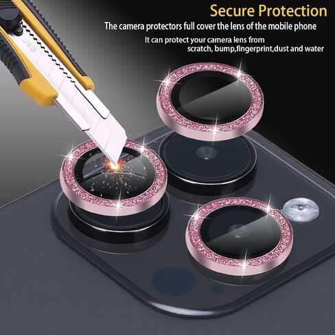 Camera Lens Protector for iPhone 14 Pro & iPhone 14 Pro Max, Tempered Glass Lens Protector Aluminum Alloy Ring Camera Cover Fits for iPhone 14 Pro/iPhone 14 Pro Max (Black) in Saudi Arabia