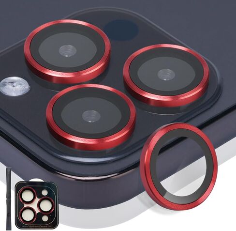 Camera Lens Protector for iPhone 14 Pro & iPhone 14 Pro Max, Tempered Glass Lens Protector Aluminum Alloy Ring Camera Cover Fits for iPhone 14 Pro/iPhone 14 Pro Max (Black) in Saudi Arabia