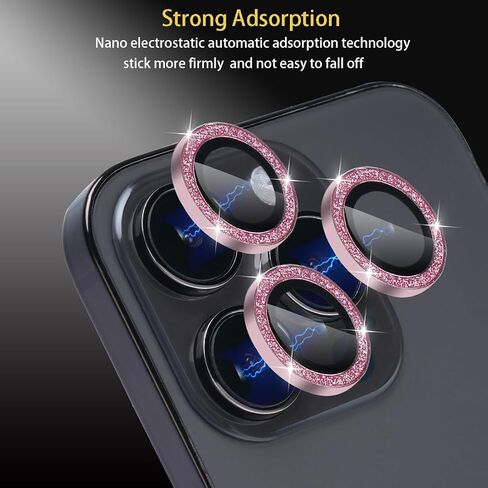 Camera Lens Protector for iPhone 14 Pro & iPhone 14 Pro Max, Tempered Glass Lens Protector Aluminum Alloy Ring Camera Cover Fits for iPhone 14 Pro/iPhone 14 Pro Max (Black) in Saudi Arabia